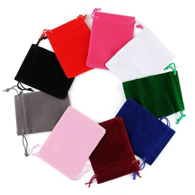 7x9cm 8x10cm 9x12cm Velvet Drawstring Pouches in Customized Color for Jewelry Packing