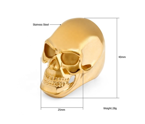 Titanium Plated Stainless Steel Skull Ring for Men in Europe or America Skull Shape