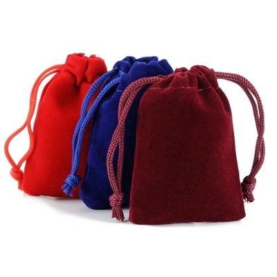 7x9cm 8x10cm 9x12cm Velvet Drawstring Pouches in Customized Color for Jewelry Packing