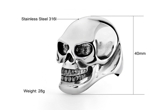 Titanium Plated Stainless Steel Skull Ring for Men in Europe or America Skull Shape