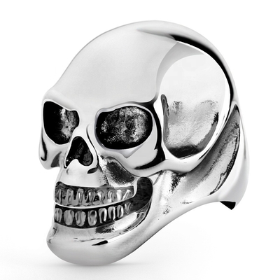 Titanium Plated Stainless Steel Skull Ring for Men in Europe or America Skull Shape