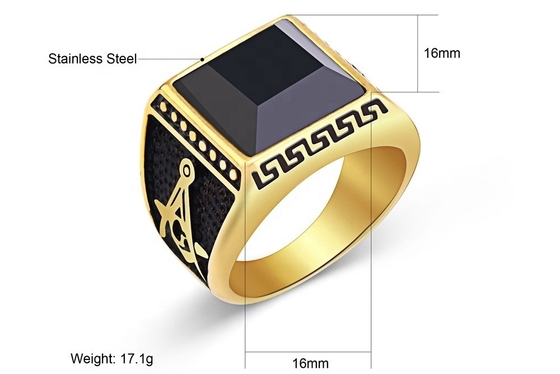 Jewelry Type Rings 316L Stainless Steel Agate Ring for Men in Europe or America's Market