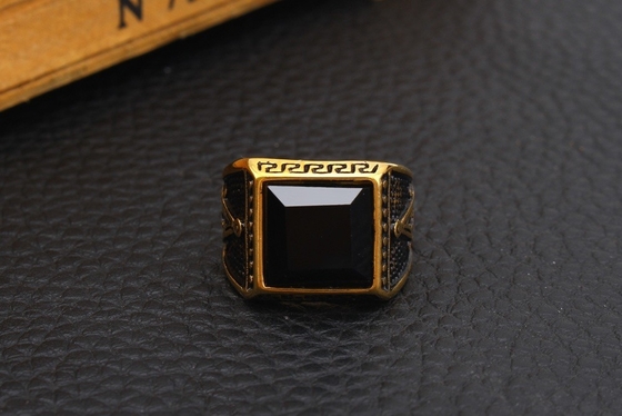 Jewelry Type Rings 316L Stainless Steel Agate Ring for Men in Europe or America's Market