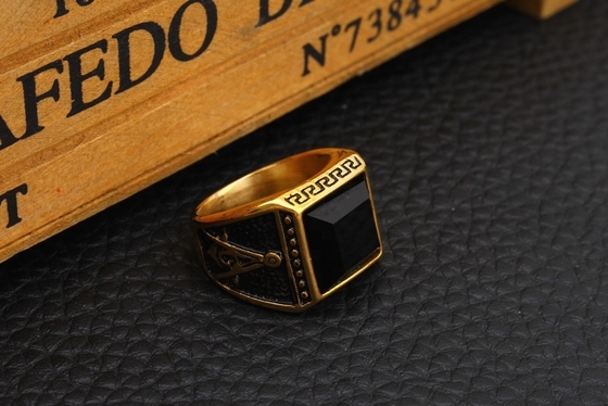 Jewelry Type Rings 316L Stainless Steel Agate Ring for Men in Europe or America's Market