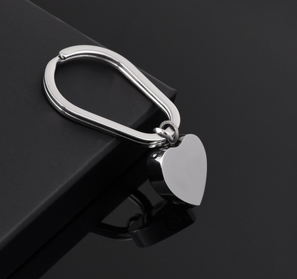 Stainless Steel Cremation Urn Paw Print Heart Key Ring for Memorial Jewelry and OEM/ODM