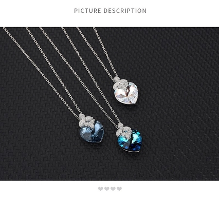 Gold Plated Heart-Shaped S925 Sterling Silver Necklace for European and American Women