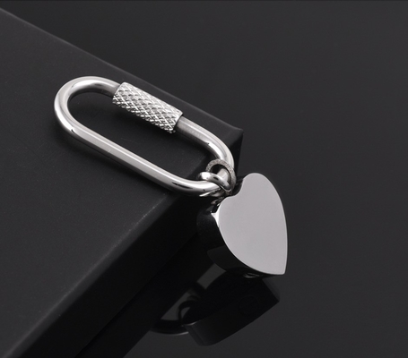 Stainless Steel Cremation Urn Paw Print Heart Key Ring for Memorial Jewelry and OEM/ODM