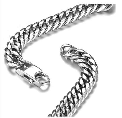 Stainless Steel 10mm Men Bracelet Cuban Link Hand-Chain for Daily Wear and Dropshipping