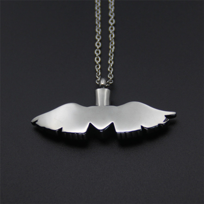 Stainless Steel Vertical Bar Necklace with CNC Inlay Technology Cremation Ash Pendant