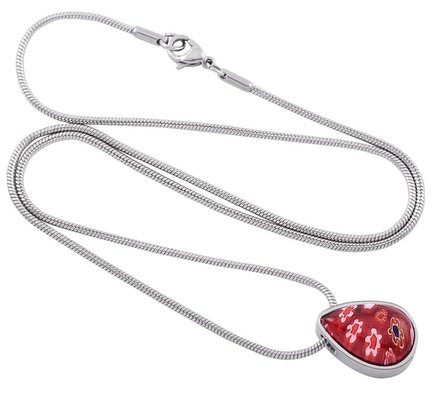 8 Year's Experience Heart Water Drop Stainless Steel Pendant Necklace for Urn Keepsake