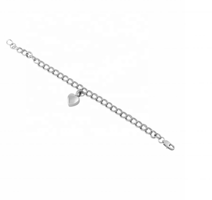 Stainless Steel Keepsake Memorial Cremation Bangle Heart Charm Urn Bracelet for Women