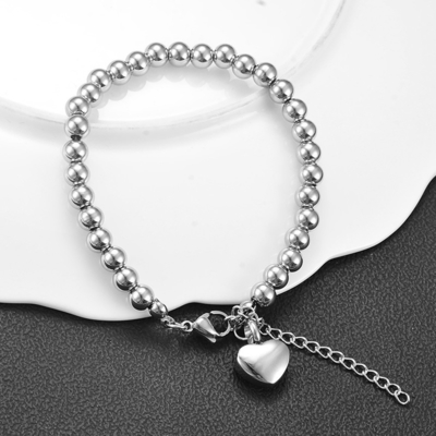Urn Ashes Bracelet Stainless Steel Heart Charms Keepsake Bracelet for Women Girls