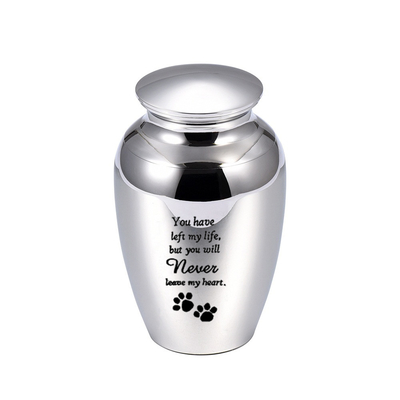 70x45mm Cremation Urn Jar with Engraved Dog Paw Design Made of Durable Aluminum Alloy