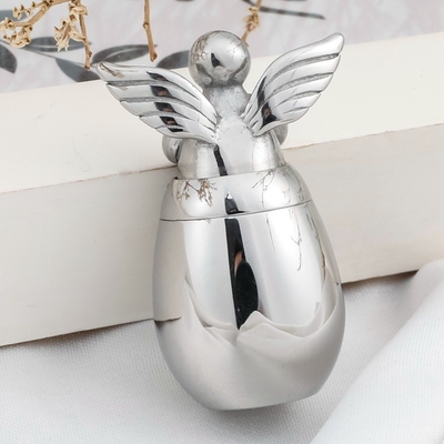 Pet Caskets Urns Angel Base Egg Shape Cremation Memorial Ashes Urn Keepsake Pendant
