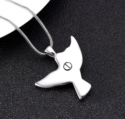 Stainless Steel Flying Bird Cremation Pendant for Ashes Forever Love Keepsake Necklace