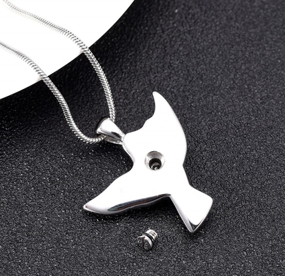 Stainless Steel Flying Bird Cremation Pendant for Ashes Forever Love Keepsake Necklace