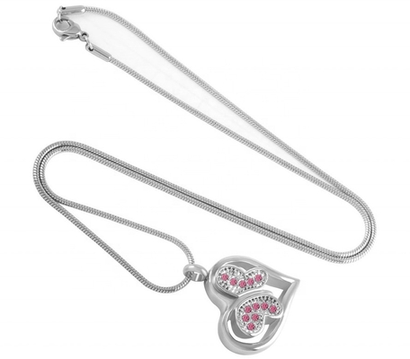 Stainless Steel Butterfly Heart Cremation Ashes Urn Necklace for Women-Shape/Pattern