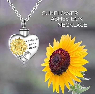 Forever In My Heart Heart Sunflower Urn Perfume Necklace A Tribute with Unique Designs