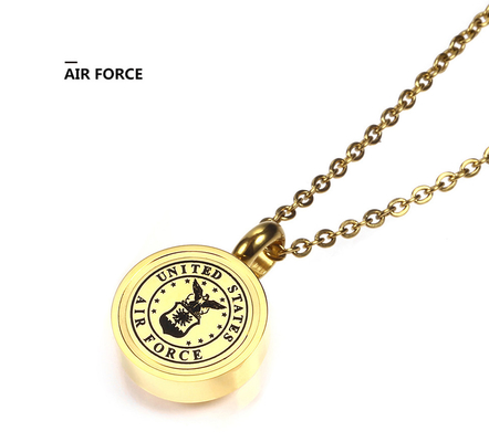 Army Navy Reserve Air Officer Commemorative Urn Ashes Necklace Cremation Jewelry 316L