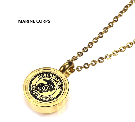 Army Navy Reserve Air Officer Commemorative Urn Ashes Necklace Cremation Jewelry 316L