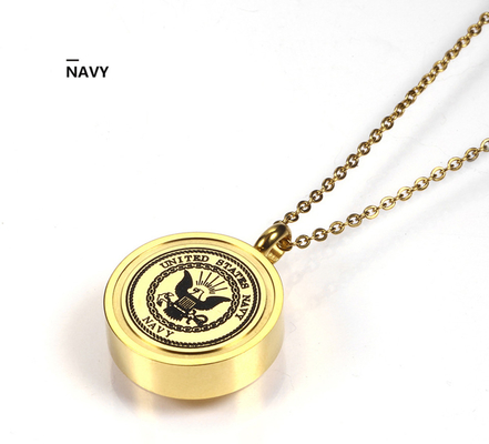Army Navy Reserve Air Officer Commemorative Urn Ashes Necklace Cremation Jewelry 316L