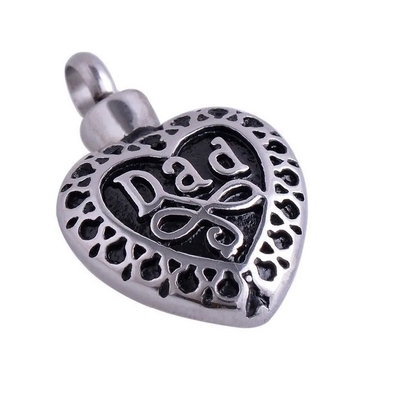 Stainless Steel Mom Dad Heart Urns Pendants Necklace Cremation Jewelry for Keepsake