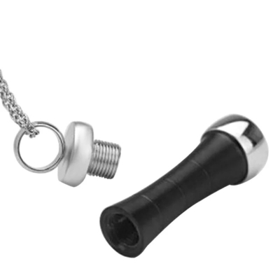 Women's Stainless Steel Cremation Jewelry Black Cylinder Urn Ashes Pendant Keepsakes