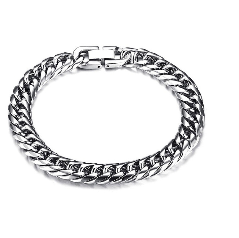 Stainless Steel 10mm Men Bracelet Cuban Link Hand-Chain for Daily Wear and Dropshipping